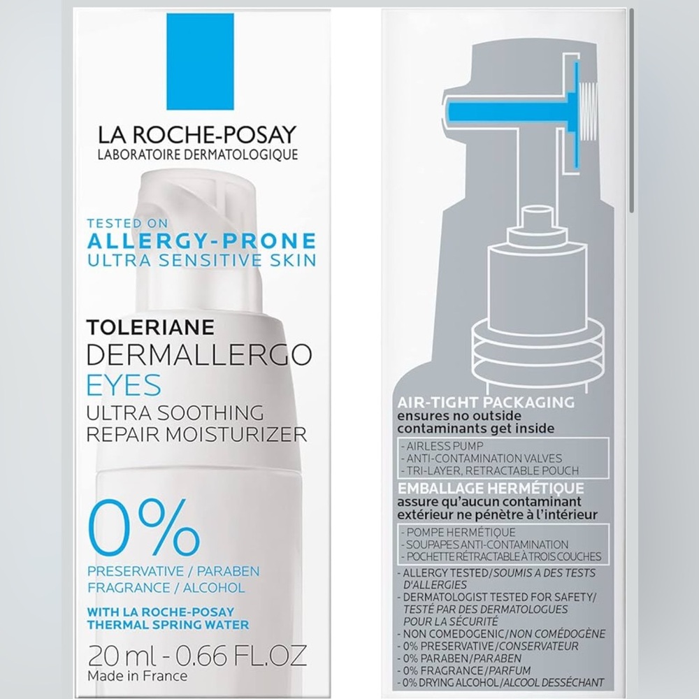 New La Roche-Posay Toleriane Dermallergo Eye Cream Soothing Repair Moisturizer